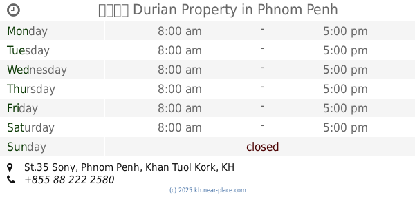 Real estate agency nearby Durian Property opening times, contacts